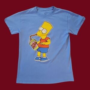 THE SIMPSONS Baby Blue Graphic Squishy Brain Freeze Bart T-Shirt